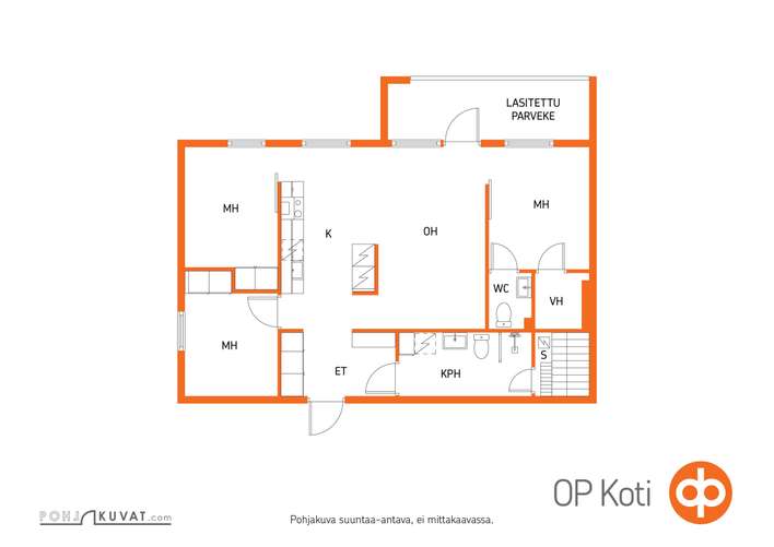 Kerrostalo, 4h+k+kph/s+erill.wc+vh+lasit.p, 72 m², Hervantajärvi - Näkymä 2