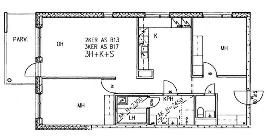 Kerrostalo, 3H+K+S, 80 m², Sampola - Näkymä 2