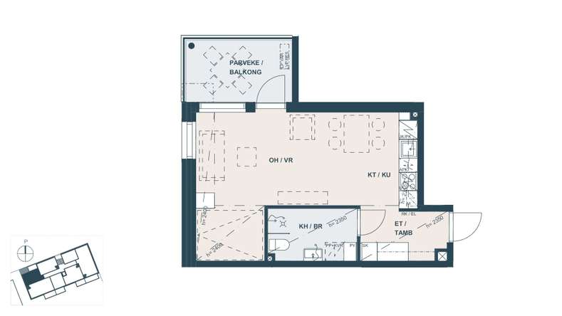 Kerrostalo, 1h+kt+alk, 35,5 m², Klemettilä – pohled 2