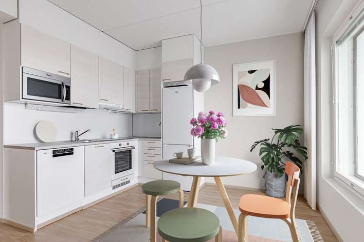 Kerrostalo, 4h+k+kph+l.parv, 46,5 m², Keinusaari, Hämeenlinna