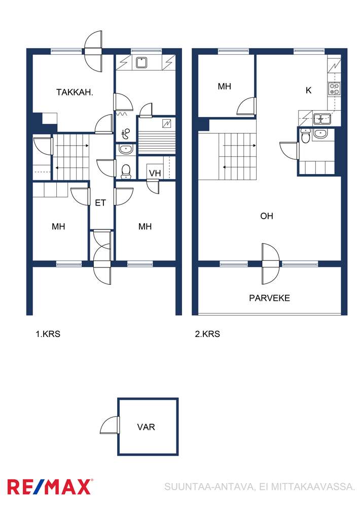 Rivitalo, 4h+k+takkah+kph+s+2 wc+et+p, 100 m², Vapaala – pohled 2