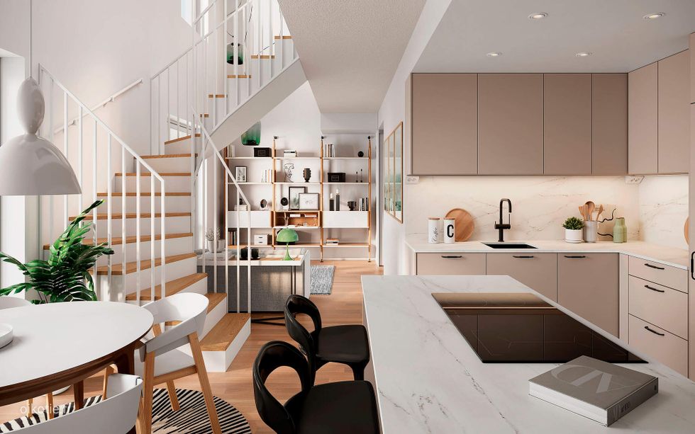 Visualisointi Renatan kodista A 22, 3h+kt, 65,5 m²