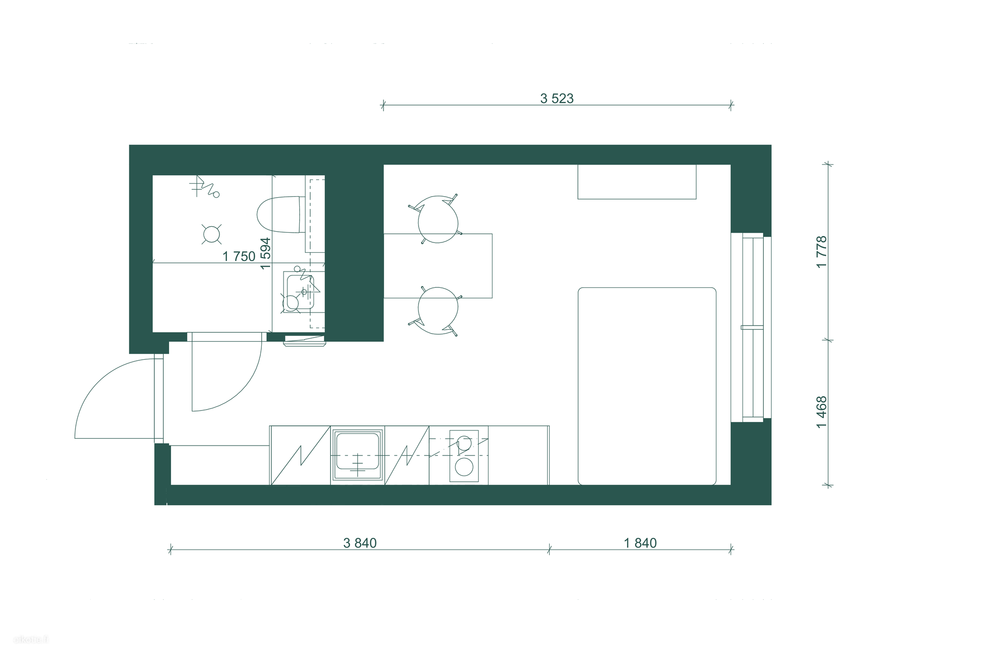 Kerrostalo, 1h, k, kph, 18 m², Herttoniemi - Näkymä 4