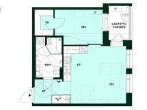 Kodin pohjapiirros (2h+kt+s, 49,5 m²)