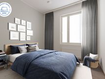 Virtuaalikalustettu, kuva on vastaavanlaisesti asunnosta mallikuva.