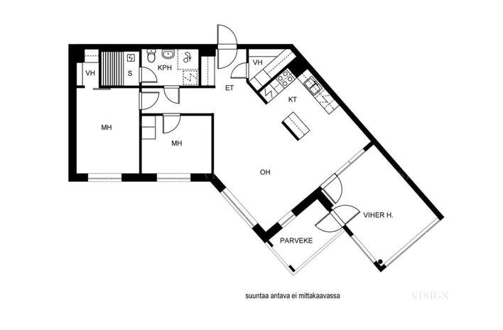 Kerrostalo, 2 mh, k, oh, kph, s, viherhuone ja parveke, 84 m², Haukilahti – pohled 2