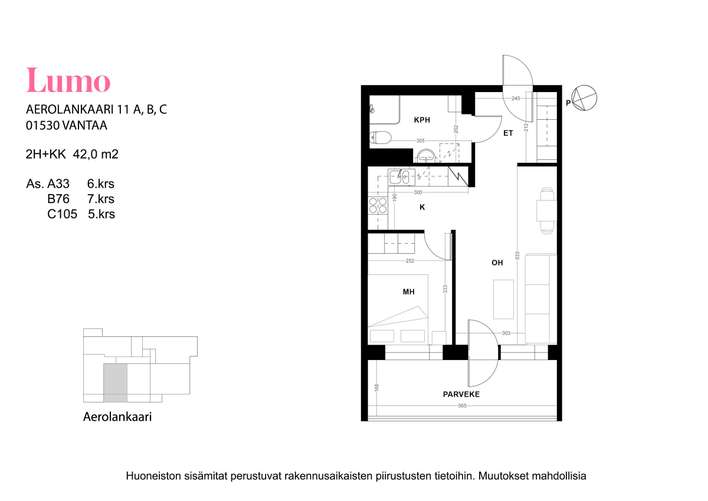 Kerrostalo, 2H+KK, 42 m², Veromies - Näkymä 3