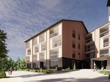 Lentue sisäpihan puolelta