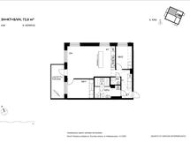 Asunto A36, 3h+kt+s/vh, 73,0 m2, pohjakuva
