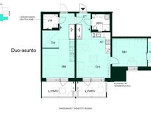 DUO-asunto 82,0 m² (51,5 m² +30,5 m²), 3H+KT