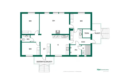 Omakotitalo, 4h, k, kph, s, erillinen wc, khh, 102/119 m², Piispanristi - View 2