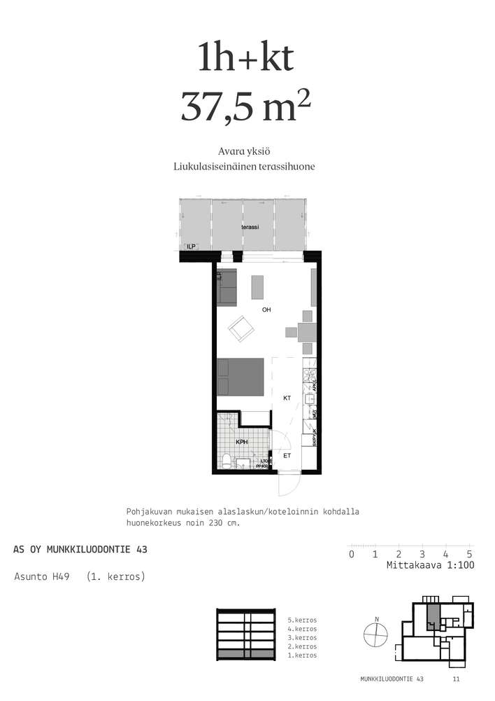 Kerrostalo, 1H+KT, 38 m², Westend – pohled 2