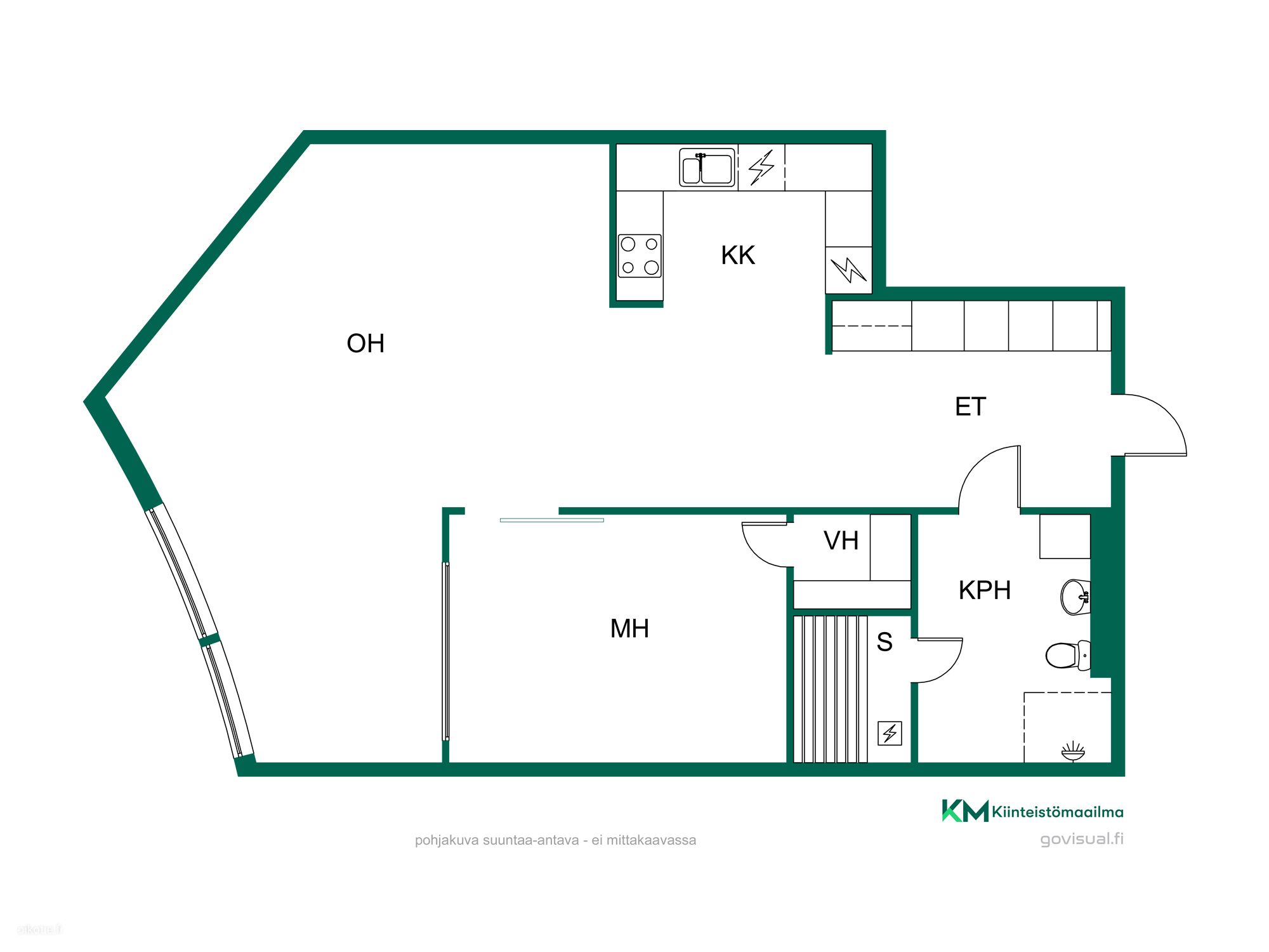 Kerrostalo, 2h,k,kph,s,vh,viherhuone, 62 m², Nalkala - View 2