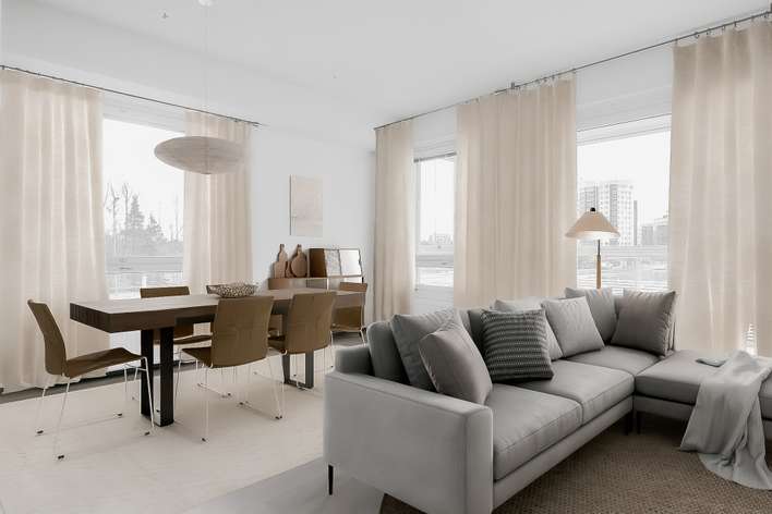 Kerrostalo, 3h+kt + lasitettu parveke, 52,5 m², Finnoo, Espoo