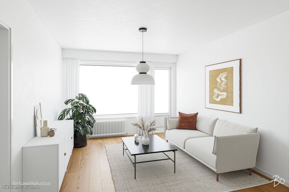 Virtuaalikalustettu olohuone