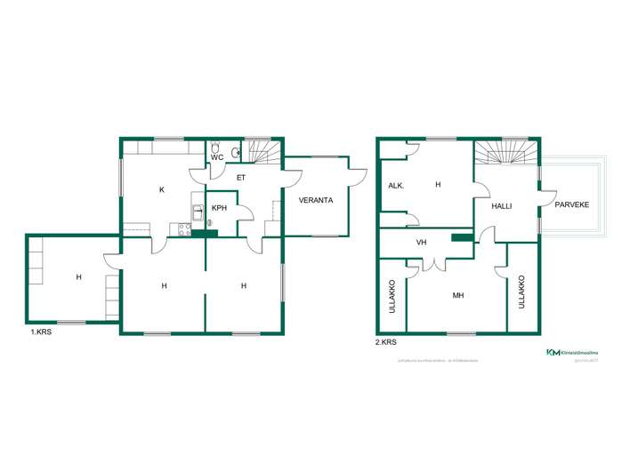 Omakotitalo, 5h, k, kph, lasitettu kuisti, parveke, vaatehuone, säilytystilaa, 112/124 m², Muurala – pohled 2