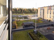 Näkymää parvekeelta, vehreään vuoden aikaan (vuodenaikakuva)