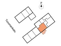 Asunnon D3 sijainti kerroksessa