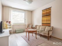 Pienemmässäkin makuuhuoneessa on tilaa yli 13 m2.