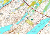 Sijainti Konesjärven ja Ahvenjärven välissä
