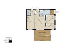 Huoneisto A2: 3h+kt+s+työtila, 57,5+20=75,5 m²