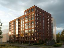 Havainnekuva julkisivu. Taiteilijan näkemys.