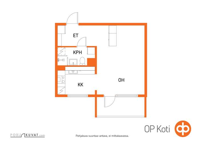 Kerrostalo, 1h,kk, 35 m², Metsäkangas - View 2