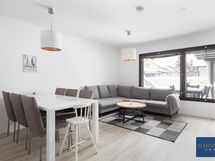 Olohuoneen yhteyteen mahtuu ruokaryhmä.