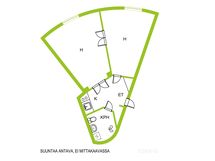 Karhutalon pyöreät muodot tuovat tähän kotiin persoonallista tunnelmaa.