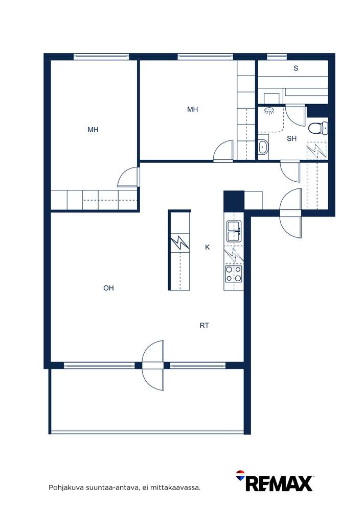 Kerrostalo, 3h + k + kph + s + lasitettu parveke, 72 m², Hiekkaharju – pohled 2