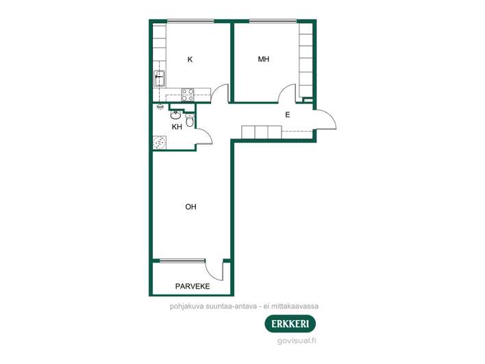 Kerrostalo, 2h+k+kph+p, 56,5 m², Haukilahti - Näkymä 2