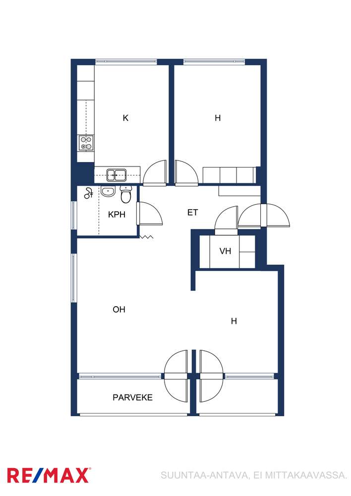 Kerrostalo, 3h+k+kph+vh+2 parv., 73,5 m², Kauriala - Widok 2