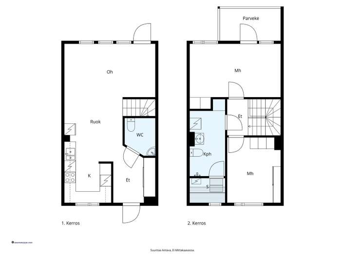 Rivitalo, 3h+k+kph+s+erillinen wc+parveke+terassi, 78 m², Karhusuo – pohled 3