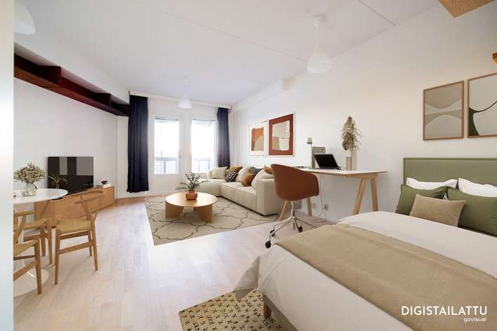 Kerrostalo, 1h+kk+kh+s+lasitettu parveke, 42 m², Toppilansaari – pohled 3