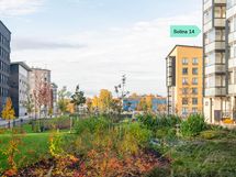 Kirstinpuiston aluetta halkoo upea puistovyöhyke.