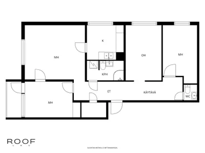 Kerrostalo, mh*3,oh,k,vh,kph,wc, 83 m², Keskusta - Näkymä 4
