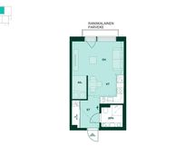 Kodin pohjapiirros (1h+kt+alk, 32 m²)