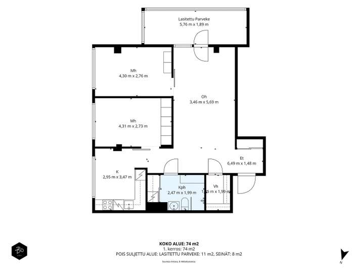 Kerrostalo, 3h+k, 76 m², Matinkylä - Näkymä 2