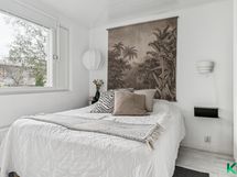 Makuuhuoneet ovat sävyiltään rauhallisia