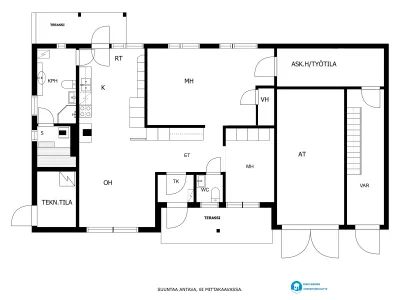 Talo, Oh+k+2mh+kph+s+wc+askartelutila+at+varasto , 82/142 m², Pohjoislahti - Näkymä 3