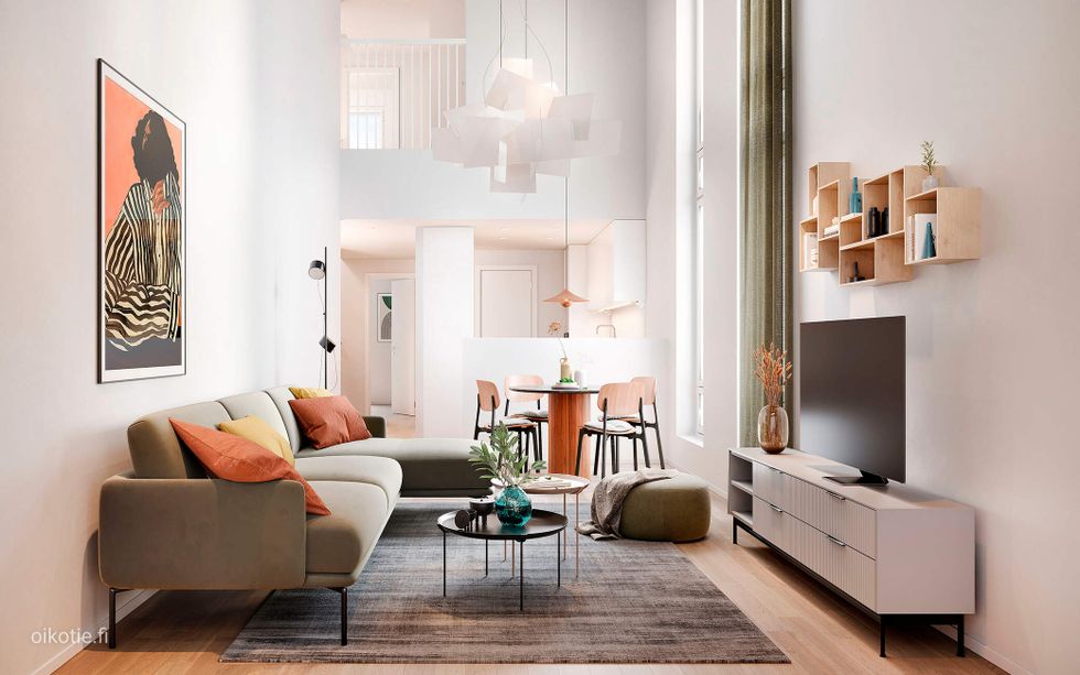 Visualisointi Renatan kodista C 74, 4h+kt+s, 100 m²