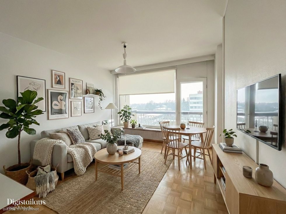 Seitsemännen kerroksen hyväpohjainen ja parvekkeellinen koti loistosijainnilla.