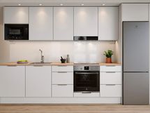 Visualisointi hintaan kuuluvasta Lumi-keittiötyylistä.