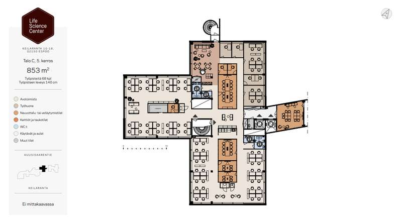 Liiketila, 853 m², Keilaniemi, Espoo
