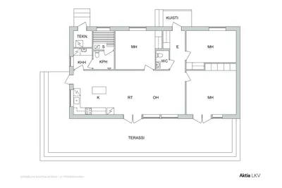 Omakotitalo, 4h, k, kph/sauna, khh, erill.wc. Ulkovarasto., 98,5/112,0 m², Keskusta - View 2