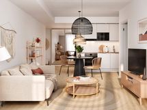 Visualisointi Renatan kodista C 39 ja C 43, 2h+kt+s, 51,5 m²
