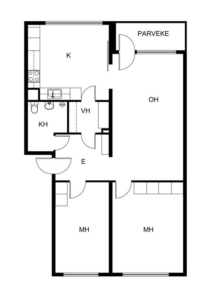 Kerrostalo, 3h + k + vh + parveke, 78 m², Sienimäki - Näkymä 2