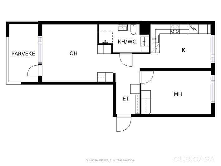 Kerrostalo, 2H+K, 52,5 m², Inkilänmäki - Näkymä 2