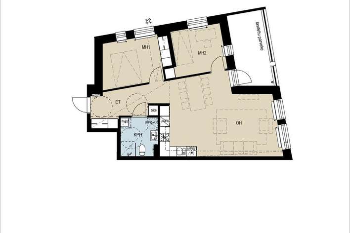 Kerrostalo, 3h+kt, 66,5 m², Aurinkolahti - Näkymä 2