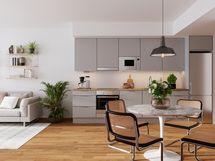 Havainnekuva asunnon A32 keittiöstä